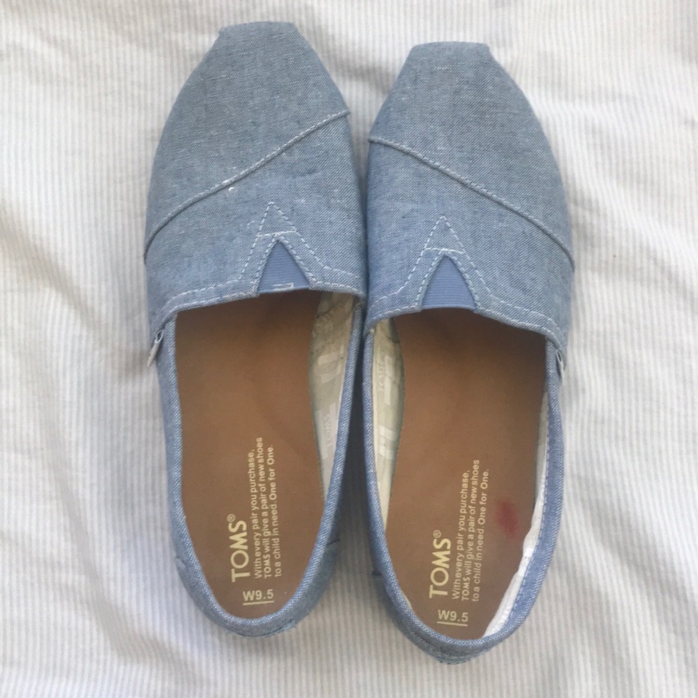 Toms light blue loafers size 9.5